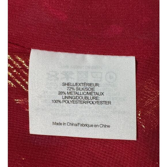 Tory Burch Lame Plaid Chiffon Silk Tunic Top Pink Hastings Size 8 - Picture 6 of 10